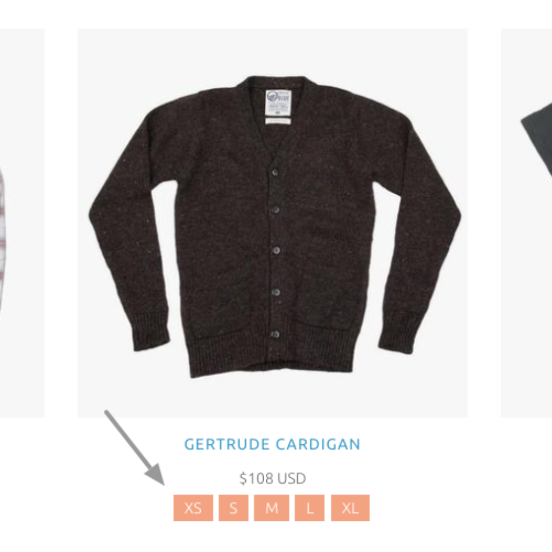 Show Product Size Variation On Collection Page