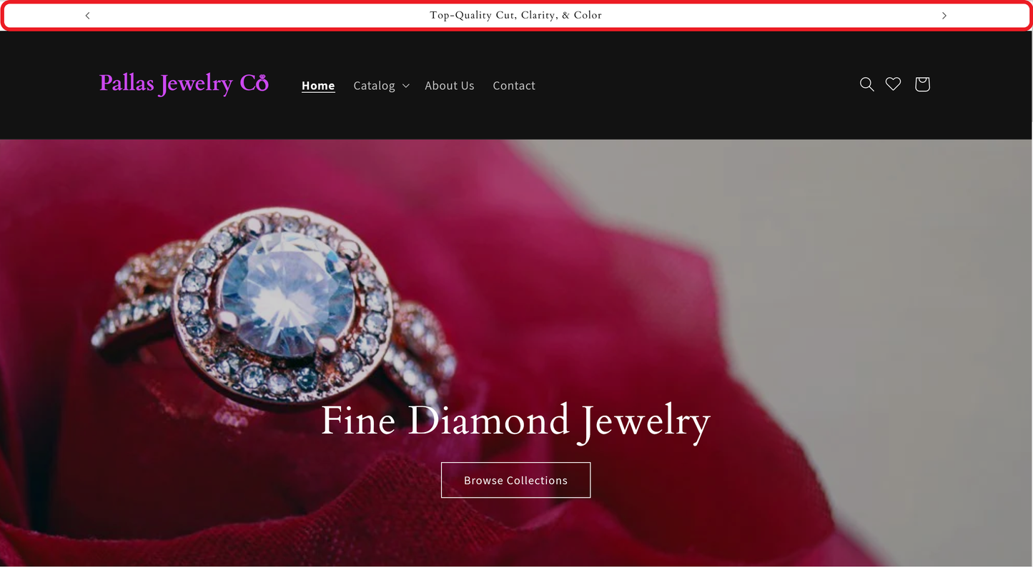 Announcement Bar On Shopify Homepage