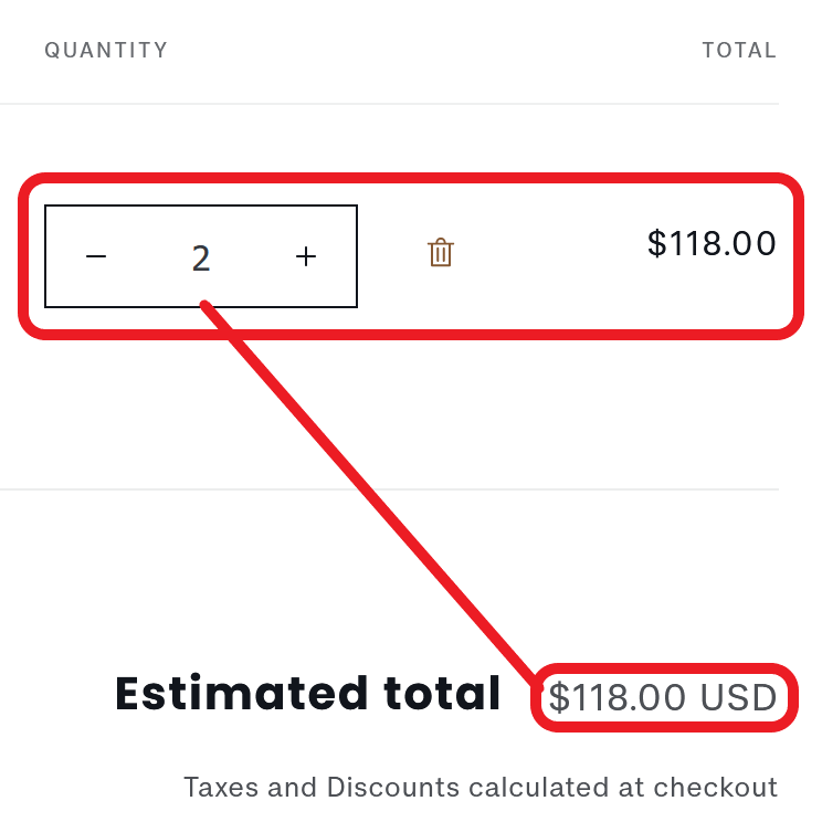 Show Total Price At Shopify Cart